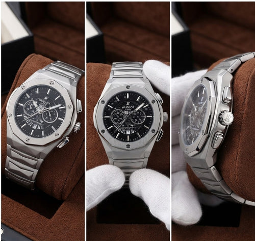 Hublot Silver Stainless Steel Chronograph Luxury Men's Watch