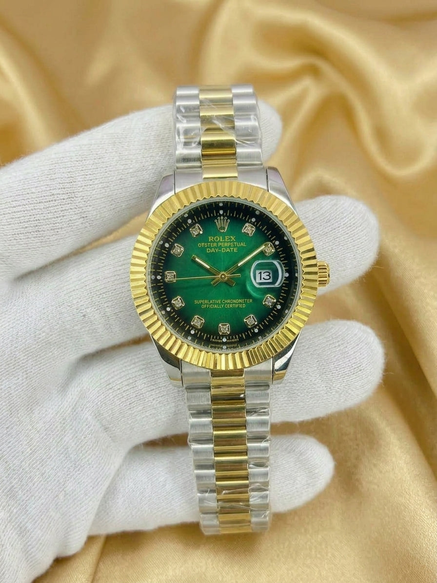 Luxury Rolex Day-Date Two-Tone Steel Gold Watch - Available in 6 Colors