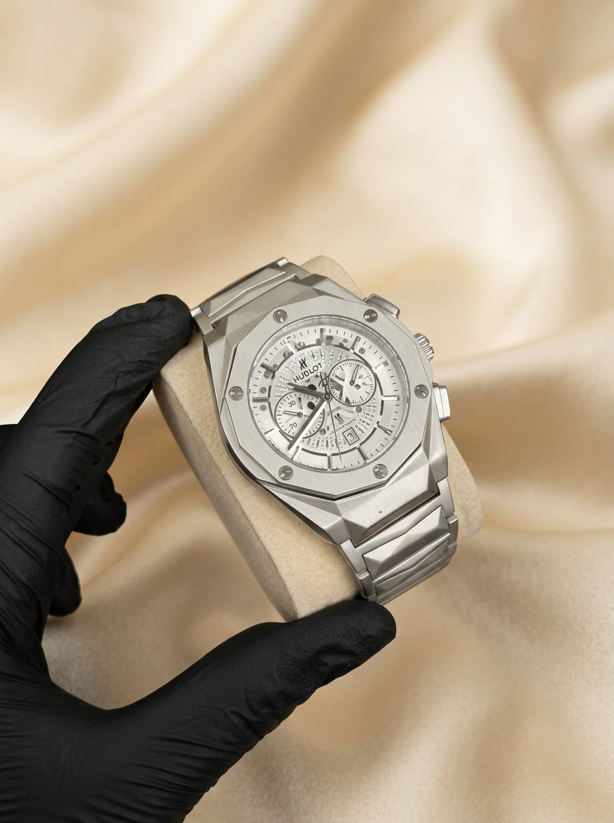 Hublot Classic Chronograph Chain Bracelet Luxury Designer Men's Wrist Watch