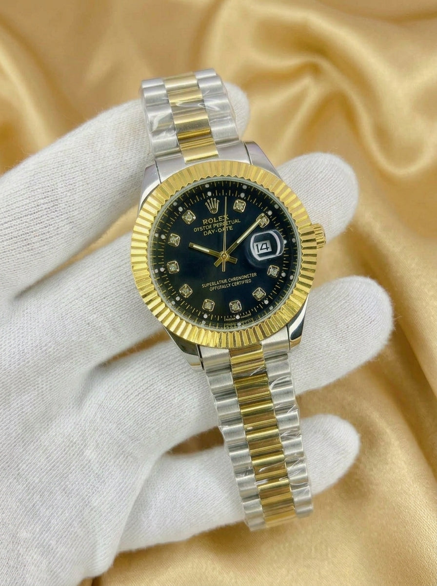 Luxury Rolex Day-Date Two-Tone Steel Gold Watch - Available in 6 Colors