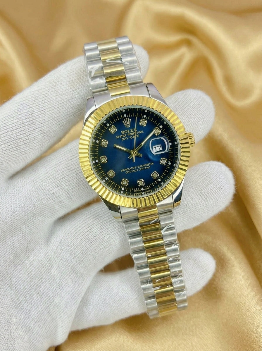 Luxury Rolex Day-Date Two-Tone Steel Gold Watch - Available in 6 Colors