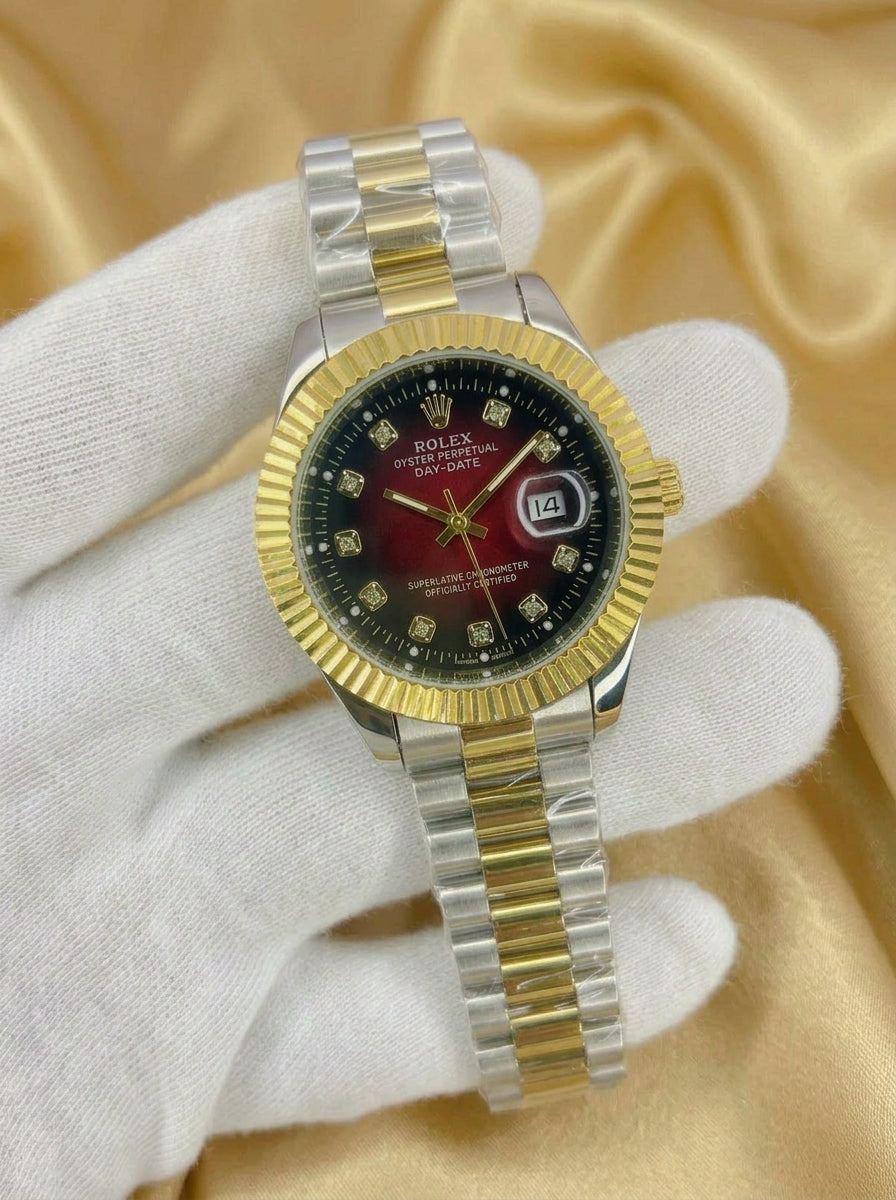 Luxury Rolex Day-Date Two-Tone Steel Gold Watch - Available in 6 Colors