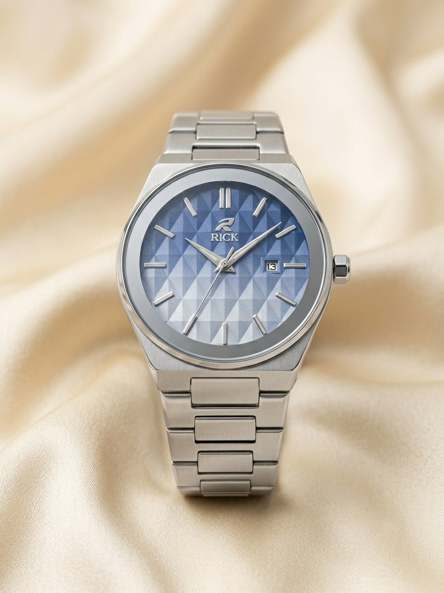 Sleek Rick Premium Multi-Tone Dial Stainless Steel Chain Watch With Date